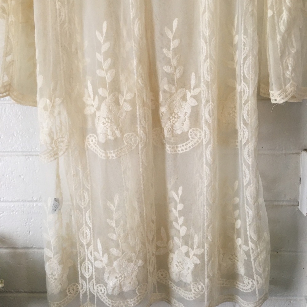Elegant Cream Lace Dress - Picture 10 of 16